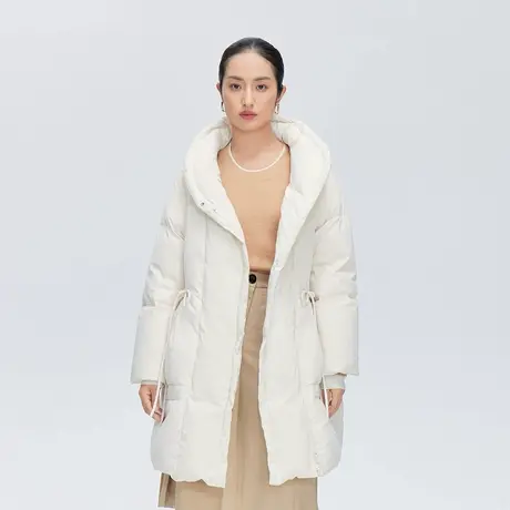 艾莱依冬季翻领中长款羽绒服女时尚户外运动宽松百搭保暖外套1548图片