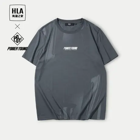 HLA/海澜之家POWER YOUNG系列短袖T恤24春夏新凉感圆领印花短t男商品大图