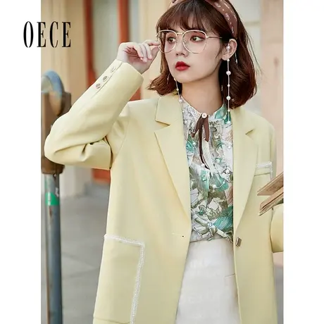 【买1送1】Oece设计感小西装外套春秋春装新款女法式个性炸街西服商品大图