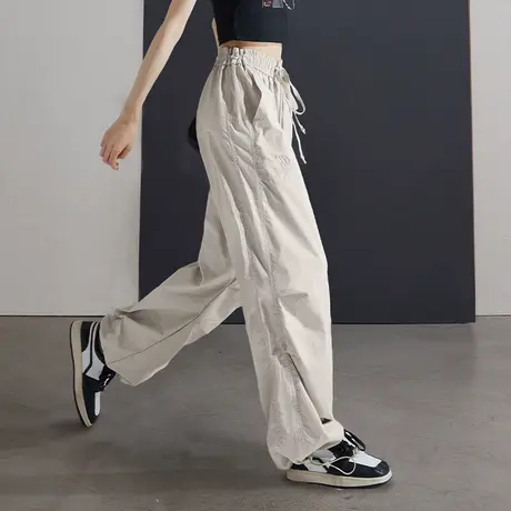 YEP美式降落伞裤春秋宽松直筒2023新款潮设计感工装垂感阔腿裤子商品大图