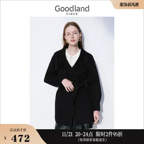 Goodland美地女装冬季毛呢外套商品大图