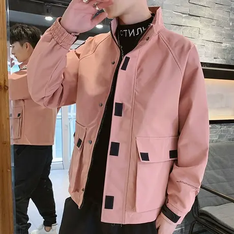 外套男士2023新款春秋韩版潮流休闲秋装衣服潮牌帅气百搭工装夹克商品大图