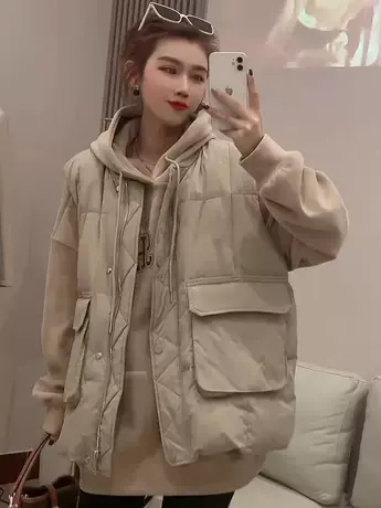 2023秋冬新款百搭棉马甲女外穿宽松加厚羽绒棉外穿棉服马夹外套潮图片