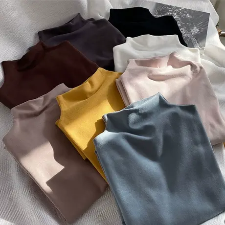 德绒打底衫女秋冬2020新款洋气加绒加厚保暖半高领发热内搭长袖t商品大图