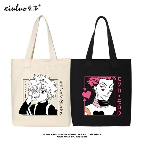 秀洛全职猎人奇犽帆布包包女书包上班手拎单肩包手提袋环保购物袋商品大图