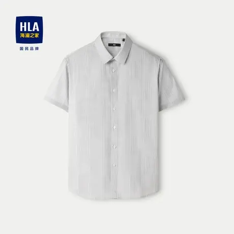 HLA/海澜之家含莫代尔短袖休闲衬衫2024春夏新款舒适透气衬衣男商品大图