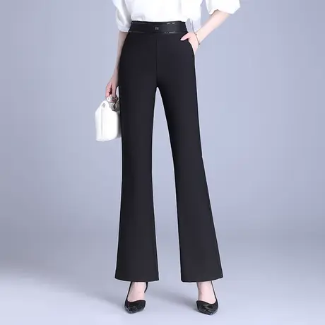 黑色高腰微喇叭裤子女春季2024新款垂感显瘦长裤气质通勤西装裤子商品大图