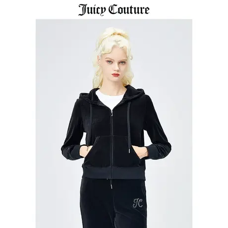 Juicy Couture橘滋天鹅绒外套女春季新款运动夹克连帽长袖外套女商品大图
