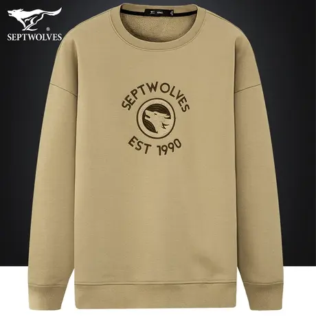 七匹狼狼族生活卫衣男装秋装休闲无帽长袖衣服时尚潮流服装上衣男图片