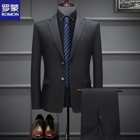 罗蒙西服套装男士商务休闲西装外套职业正装上衣伴郎新郎结婚礼服图片