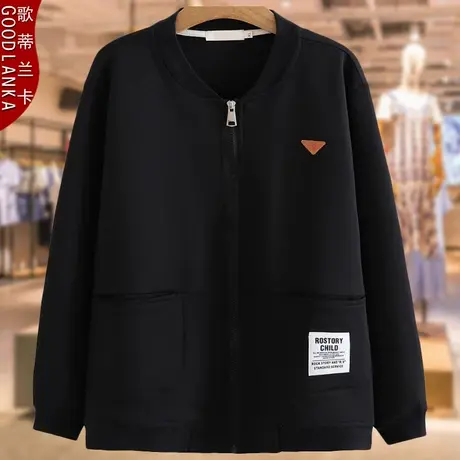 中年胖妈妈休闲外套宽松200斤洋气减龄加肥加大码女装棒球服夹克商品大图
