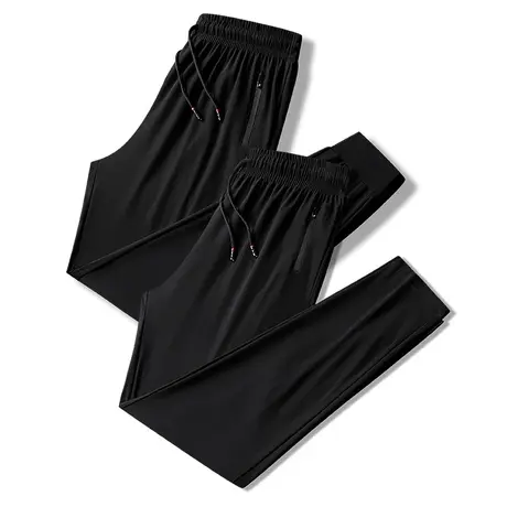 2022夏季超薄款速干裤子男透气冰丝九分裤宽松潮流休闲空调长裤男图片