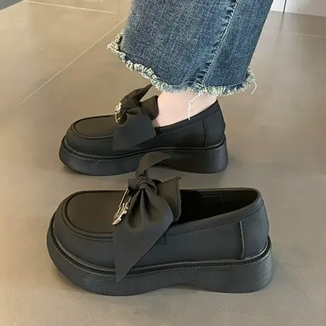 2023年新款英伦风小皮鞋女春秋百搭jk制服护士松糕厚底玛丽珍单鞋商品大图