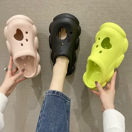 洞洞鞋女夏季外穿ins潮时尚创意情侣沙滩鞋防滑厚底包头凉拖鞋男图片