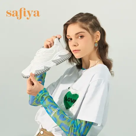 Safiya/索菲娅百搭运动鞋新款潮流拼色休闲透气榴莲厚底老爹鞋商品大图