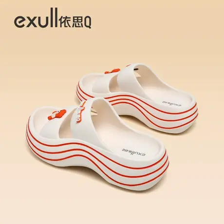 exull依思Q拖鞋女夏季外穿厚底增高防滑度假沙滩鞋时尚小众一字拖商品大图