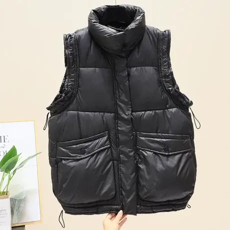 欧货新款羽绒棉面包服马甲外穿秋冬韩版时尚宽松大码坎肩马夹外套商品大图