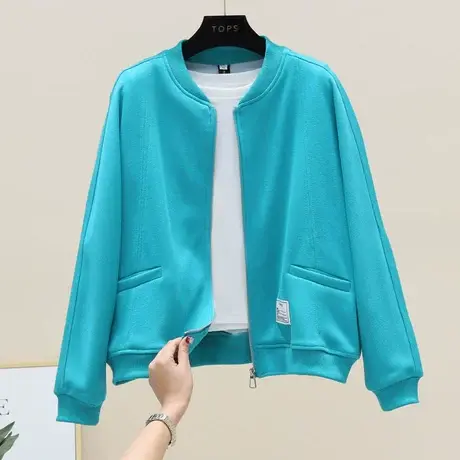 2023春季新款拉链卫衣女装百搭棒球服上衣韩版宽松短开衫夹克外套图片