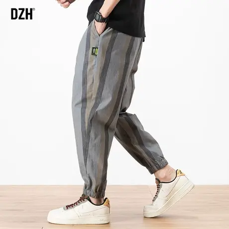 男士痞帅高级感裤子束脚裤男潮牌潮流休闲长裤宽松条纹裤春夏男裤商品大图