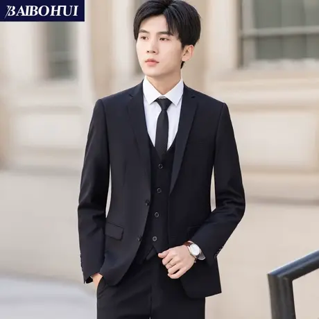 西服套装男士结婚外套韩版修身商务职业正装大学生上班休闲小西装商品大图