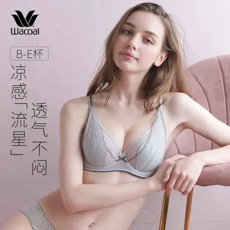 华歌尔Wacoal 蕾丝薄款舒适软钢圈大胸文胸内衣女WB84E4商品大图