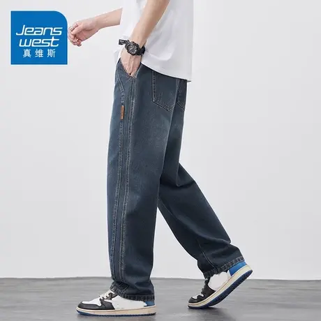 KZ真维斯直筒休闲裤男士美式街头宽松阔腿男裤子春秋季2025年新款图片