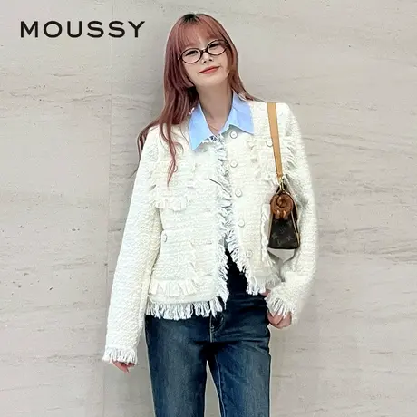 MOUSSY 夏季新品财阀千金静奢风流苏小香风外套028HAZ30-2351图片