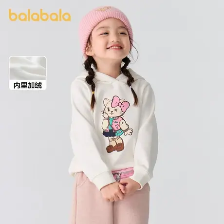 巴拉巴拉童装儿童长袖卫衣连帽女童卡通印花上衣秋冬小童宝宝衣服商品大图