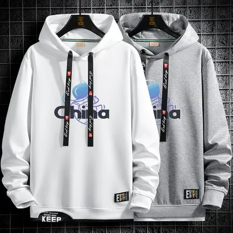 男士卫衣连帽春秋款韩版潮流假两件外套男秋季薄款帅气青少年衣服商品大图