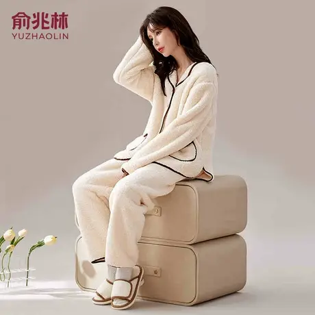 俞兆林珊瑚绒睡衣女款秋冬加绒加厚保暖2024新款可外穿家居服套装图片