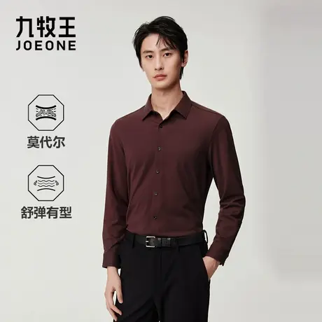 [商场同款]九牧王男装2025秋季新款含莫代尔舒弹有型商务男款衬衫图片