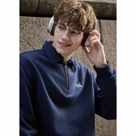 唐狮新款春秋季男士翻领长袖polo字母刺绣宽松上衣休闲风百搭TM图片