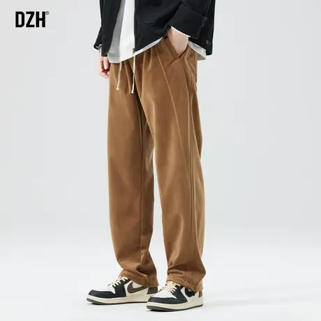 男士灯芯绒男裤子高街美式休闲裤直筒垂感2023新款秋季束脚运动裤商品大图
