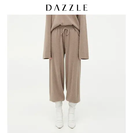 【七七酱专享】DAZZLE地素奥莱 宽松高腰收口针织长裤休闲裤女2D4商品大图