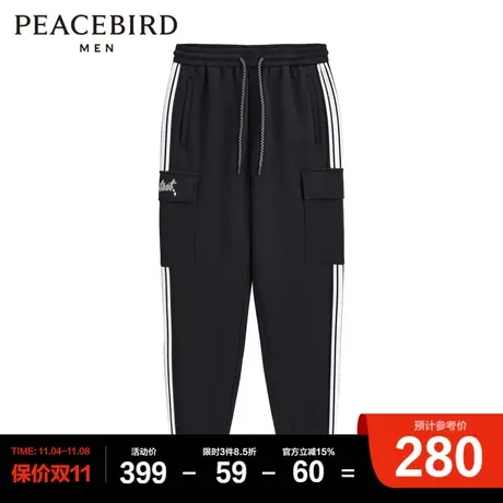太平鸟男装奥莱  2023年春季新款束脚工装裤男潮商品大图