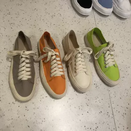 韩国糖果色帆布鞋女2022秋季学生百搭板鞋女网红ins潮踩脚休闲鞋商品大图