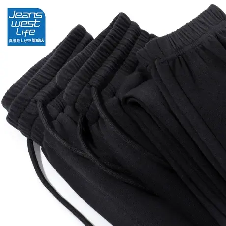 真维斯LIFE黑色休闲裤子女2023新款秋季小个子束腰显瘦运动裤卫裤商品大图