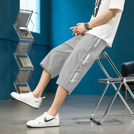 夏季薄款冰丝短裤12男孩七分裤13青少年14初中学生15岁大童运动裤商品大图