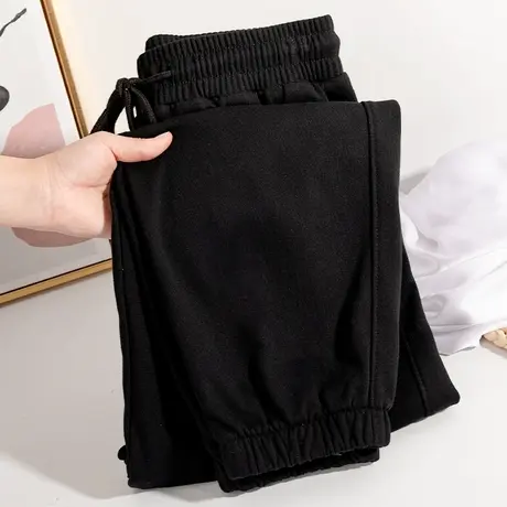 ZR真维斯女卫裤2023新款春秋高级感橡筋束脚裤休闲别致女抽绳裤子图片