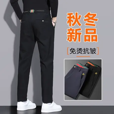 秋冬款商务西服西装西裤男士休闲长裤直筒宽松2024新款男裤子冬季商品大图
