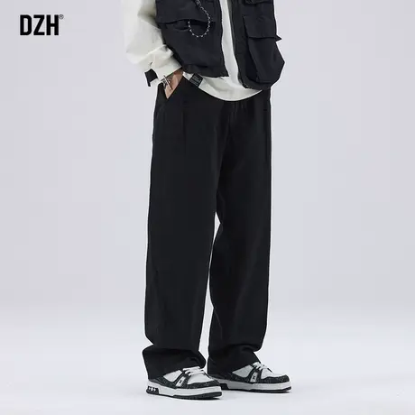 男士直筒牛仔裤男潮牌阔腿秋季裤子2024新款宽松美式高街休闲长裤商品大图