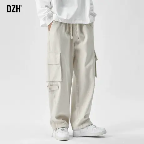 男士美式hiphop工装裤2023新款男秋款裤子宽松直筒休闲长裤阔腿裤商品大图