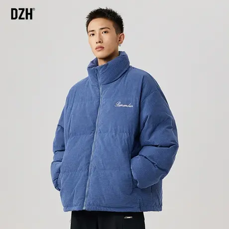 男士华夫格棉服男款冬季加厚男装2024新款克莱因蓝棉衣外套面包服商品大图