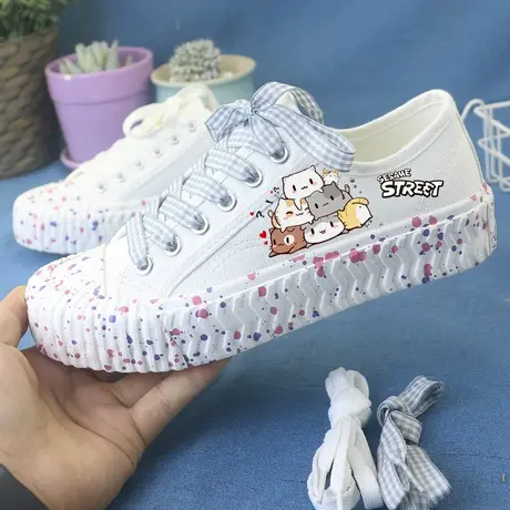 夏秋小白鞋子学生百搭韩版板鞋球鞋低帮帆布鞋女鞋透气休闲运动鞋图片