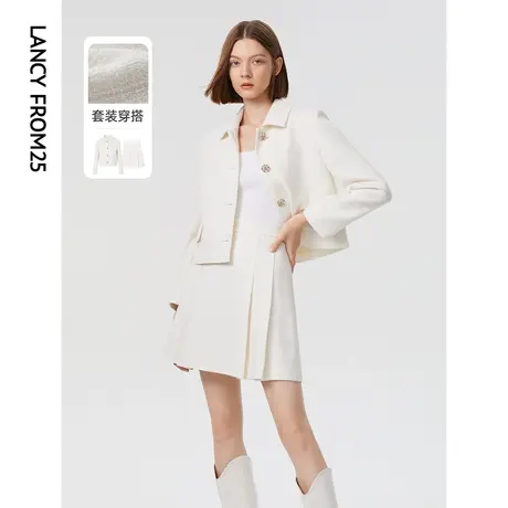 朗姿法式流行气质时尚别致高级感设计感套装2023年春季新款短外套图片