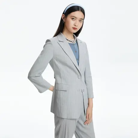 LANCY/朗姿小西装外套长袖高级夏季新款小个子上衣西服薄款女奥莱图片
