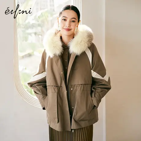 【商场同款】伊芙丽短外套女毛领工装风时尚百搭派克服1CA212951图片