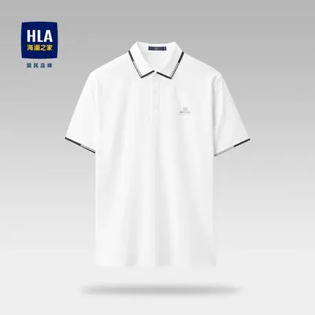 HLA/海澜之家丝光工艺POLO衫23春夏新款高周波印花翻领珠地短袖男图片