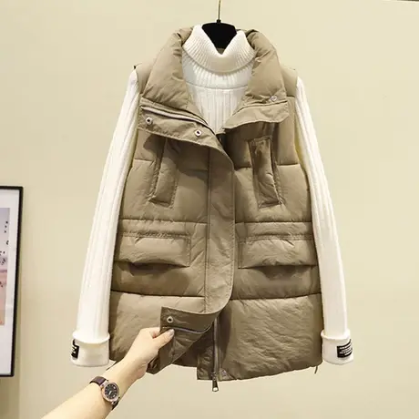 2023秋冬新款羽绒棉马甲女短款加厚韩版宽松坎肩外穿背心马夹外套图片