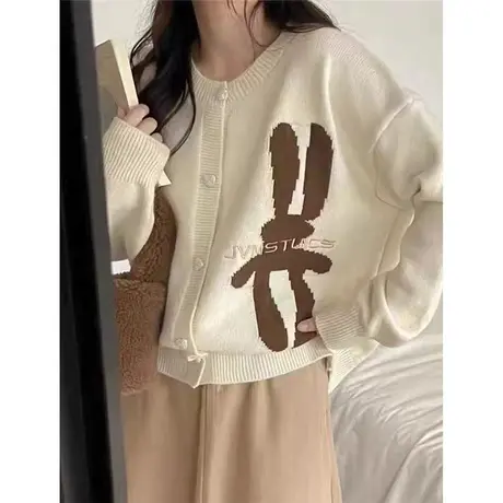 短款外套女春秋款2023春季新款上衣女装宽松洋气刺绣毛衣开衫针织图片